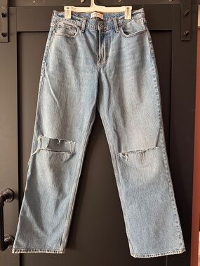 Abercrombie & Fitch The Baggy Low Rise Wide Leg Jeans - Long Length